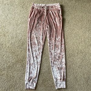 Tahari Sleepwear Pink Velvet Sweatpants